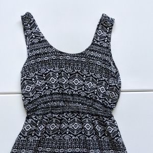 Rue 21 Black & White Tribal Print Midi Dress, S